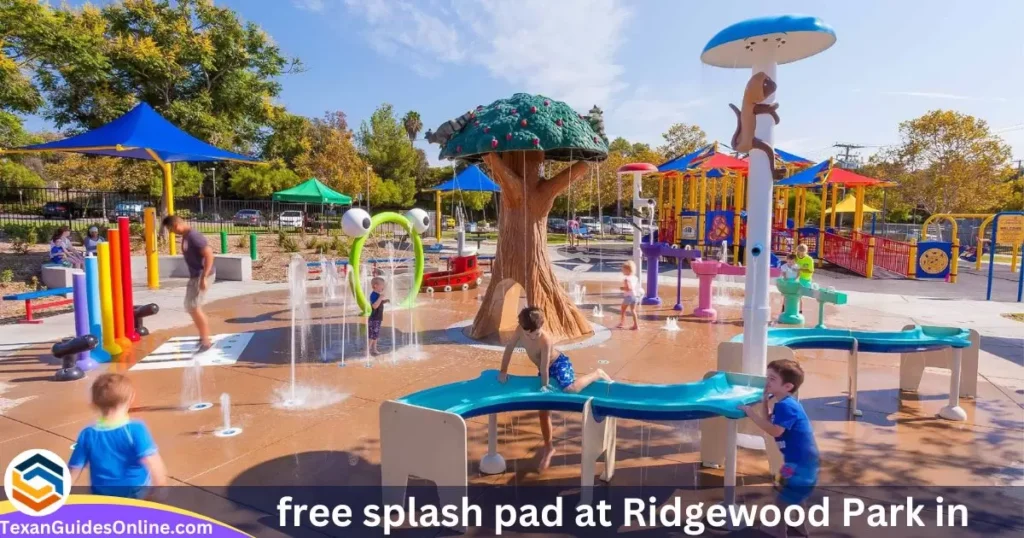 free splash pad at Ridgewood Park in Dallas